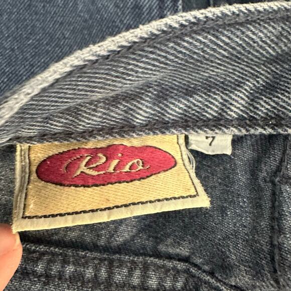 Womens Vintage 80's RIO Dark Blue High Rise Pleated Waist Taper Leg Jeans Size 7 - Picture 4 of 5